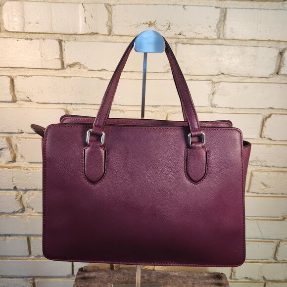 Like New Kate Spade Laurel Way Evanglelie Burgandy 2 Way Shoulder Bag Purse - Picture 3 of 13